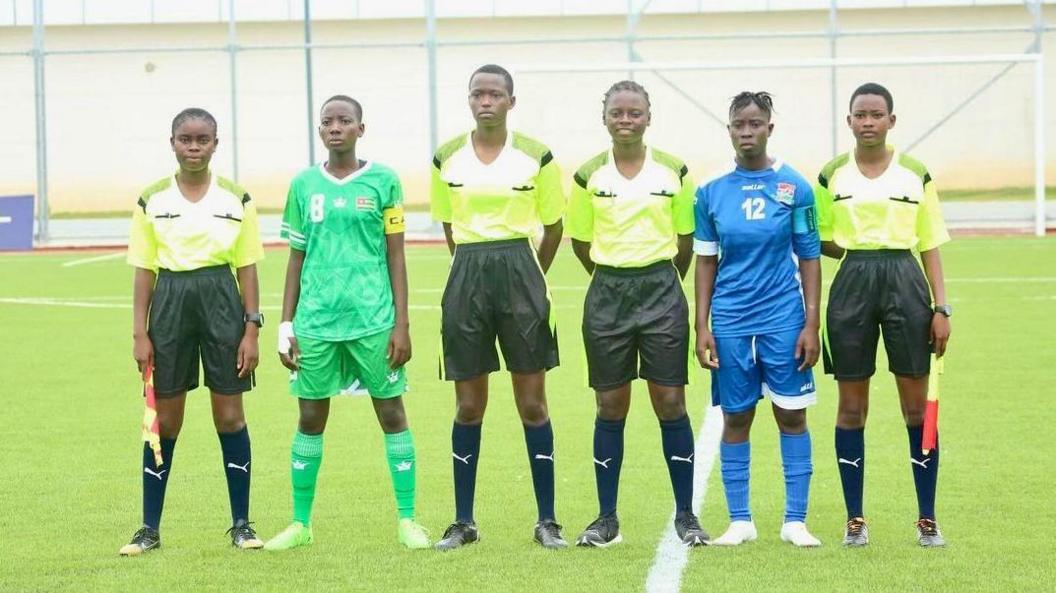 Gbemisola Yusuf (third from right) officiating during the WAFU B regional qualifiers of the Caf School Championship