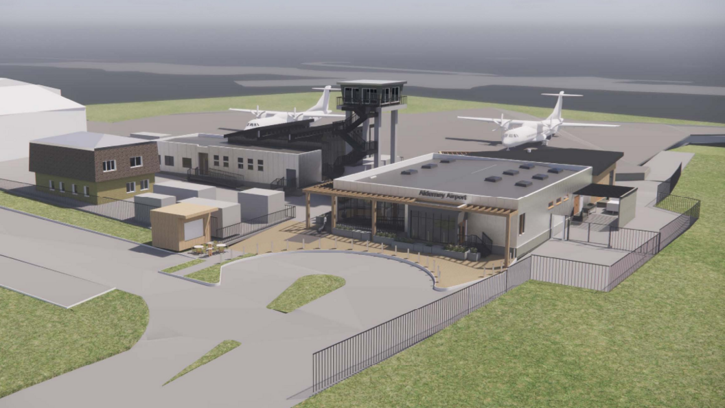 An artist's impression of the work planned for Alderney Airport