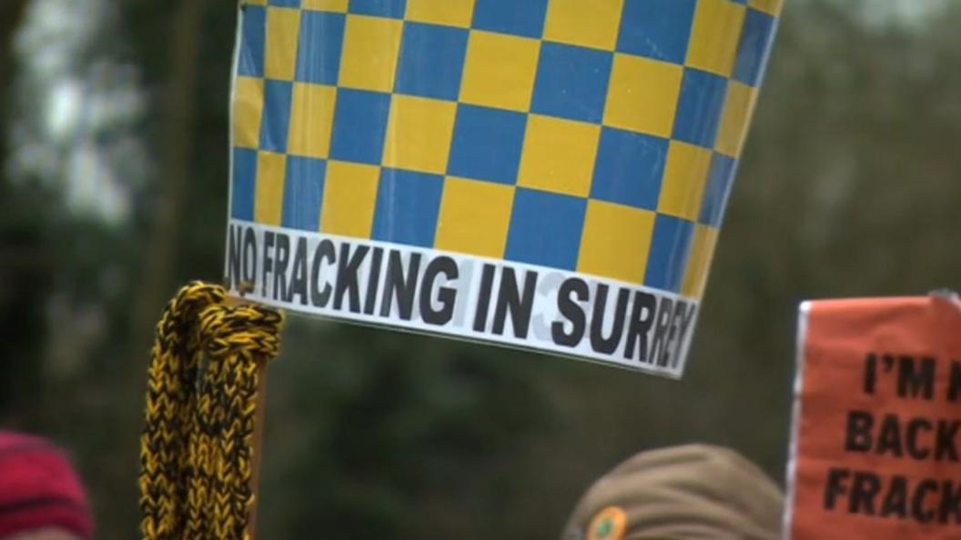 Anti-fracking protesters at Horse Hill