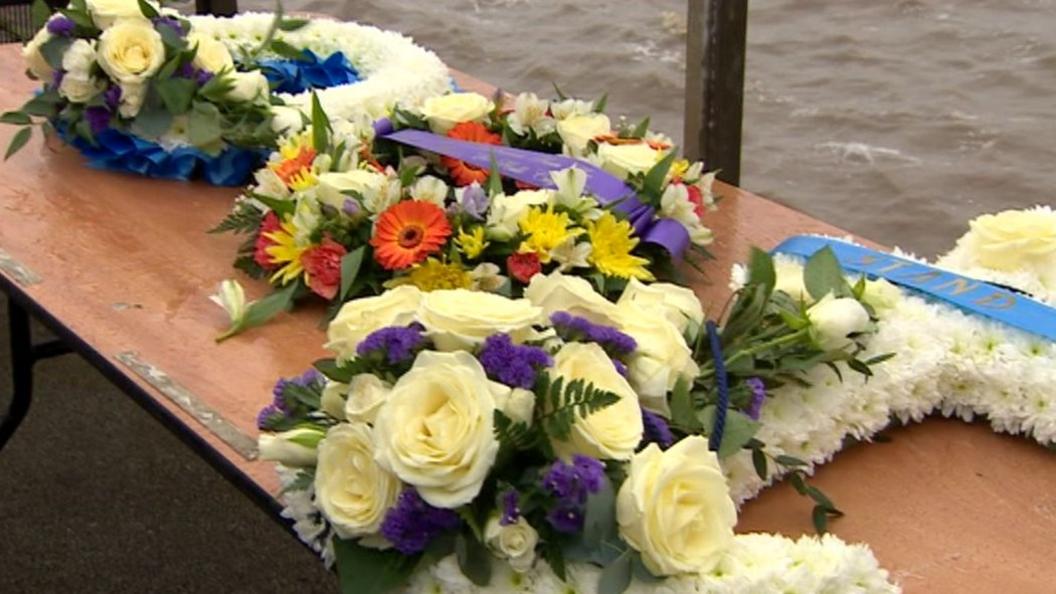 Wreaths at trawlermen service