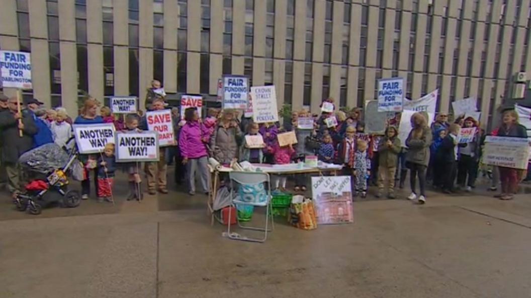 Protest over Darlington cuts