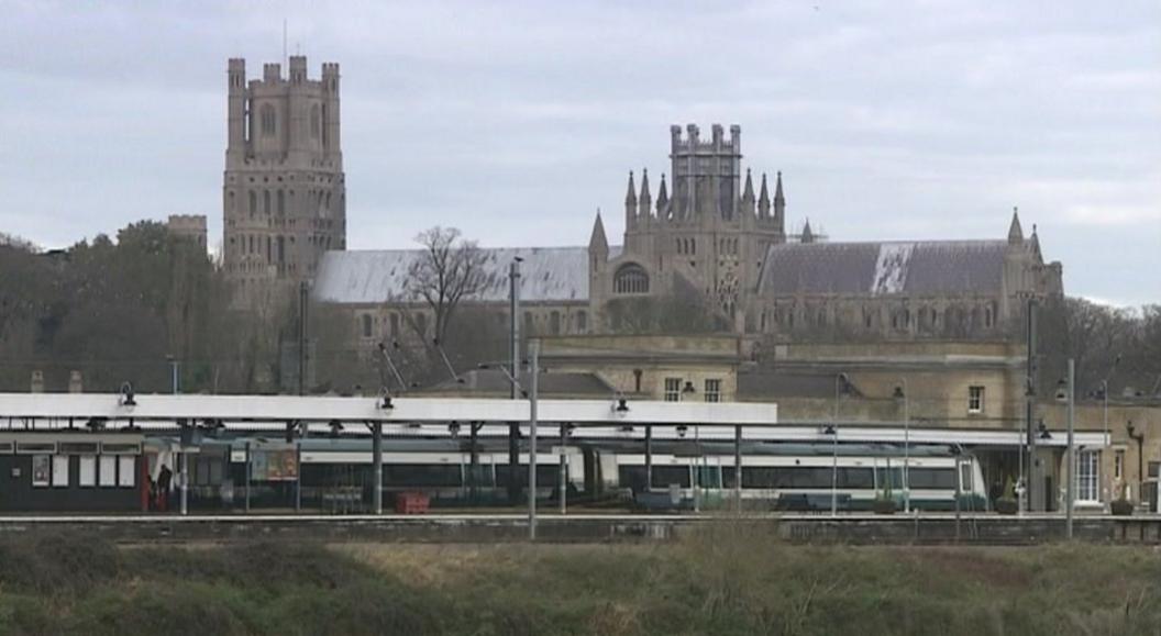 Ely station and cathedral