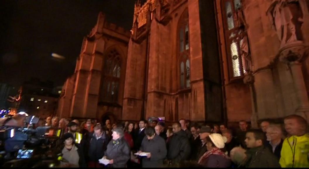 Vigil outside Bristol Cathedral