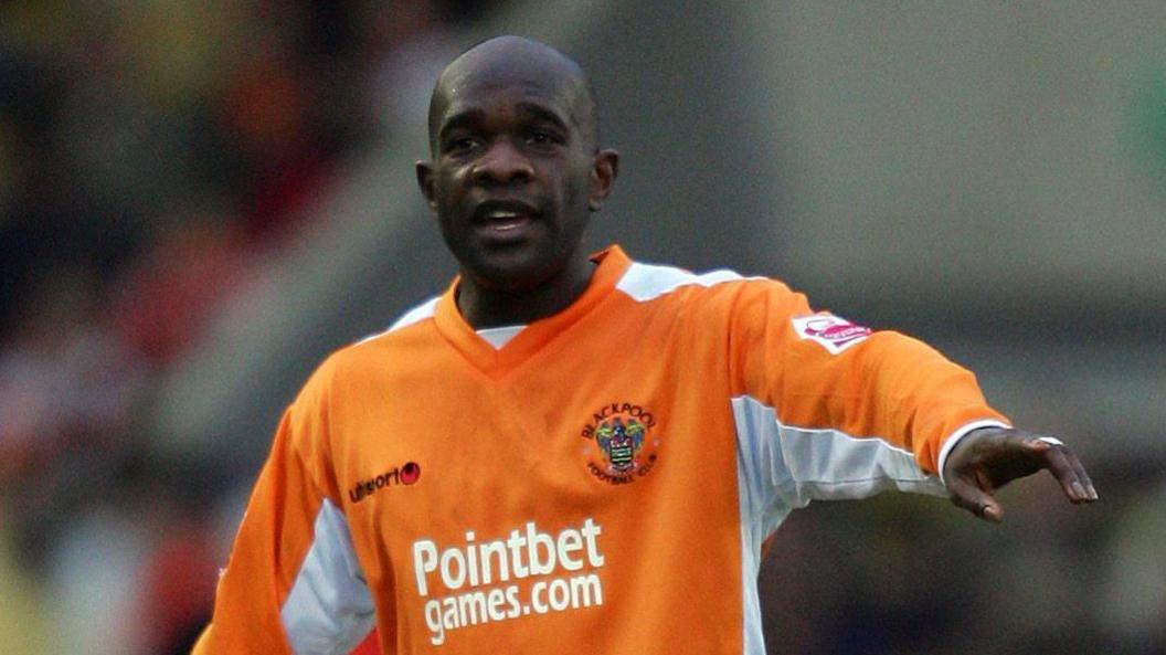 Adrian Forbes playing for Blackpool