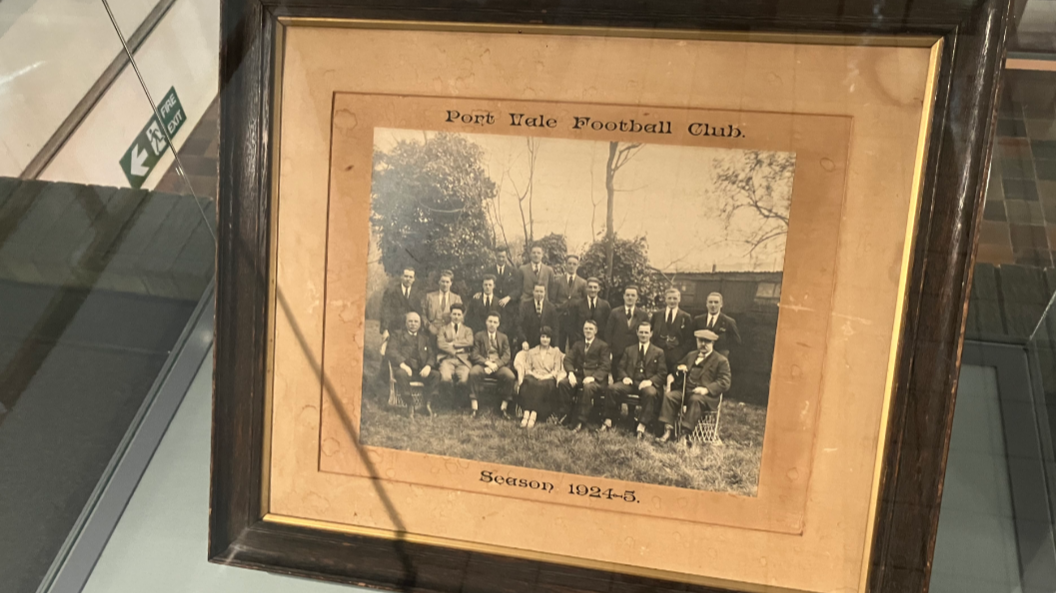 A black and white picture of Port Vale's team in the 1924-5 season