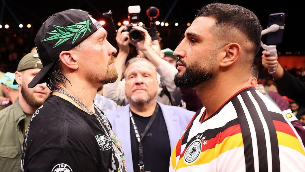 Oleksandr Usyk and Agit Kabayel face off