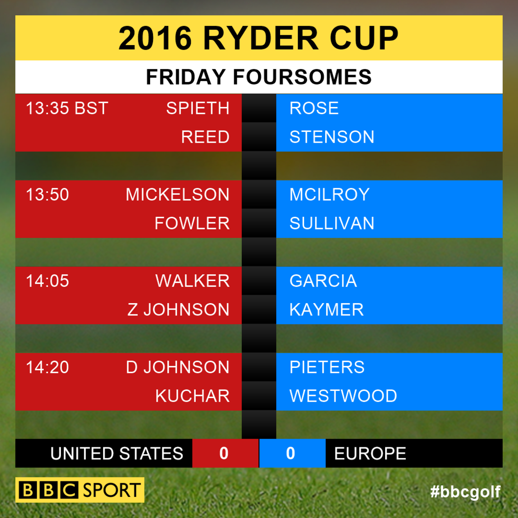 Ryder Cup Friday foursomes pairings