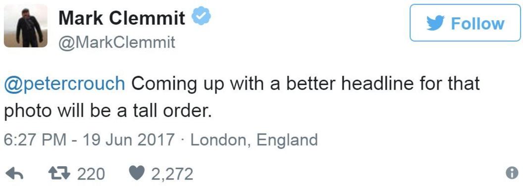 Screen grab of tweet by @MarkClemmit