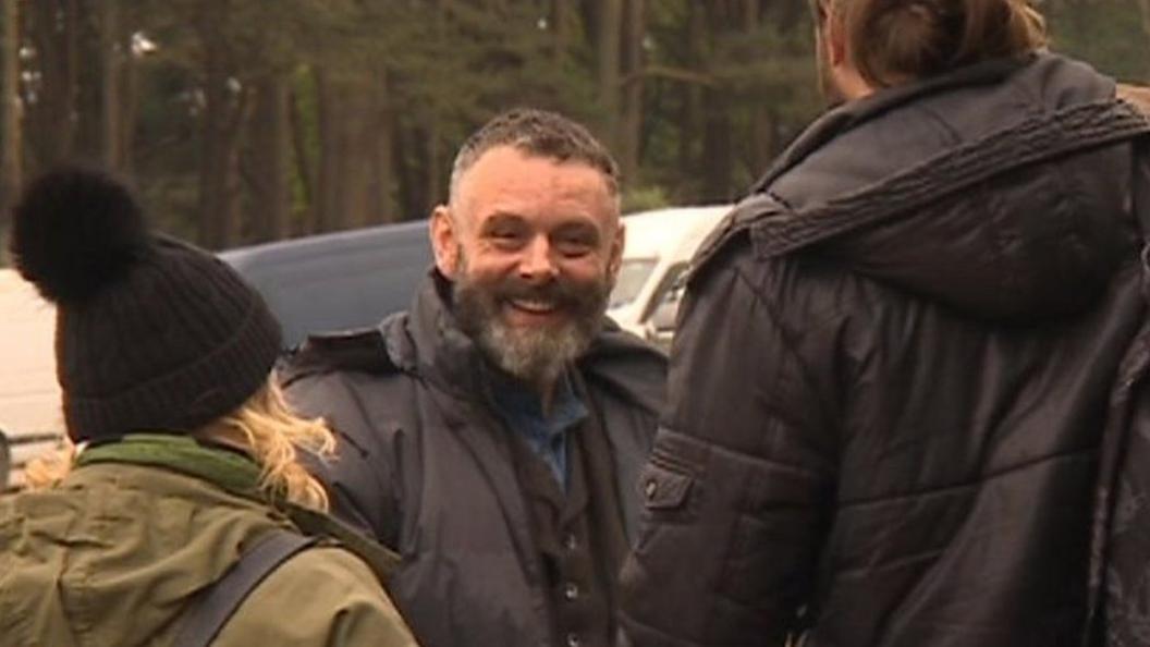 Michael Sheen on location