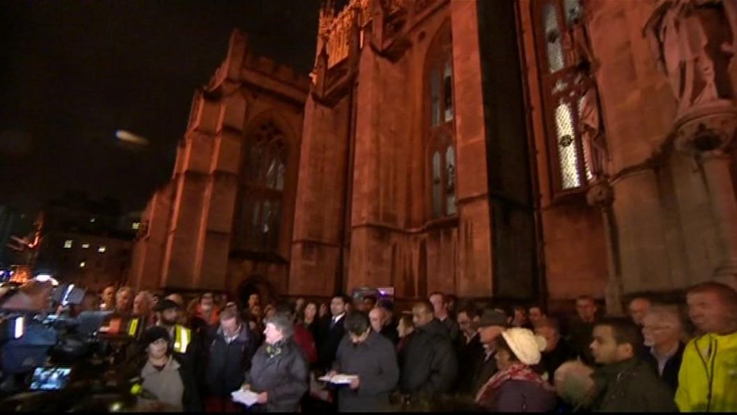 Vigil outside Bristol Cathedral