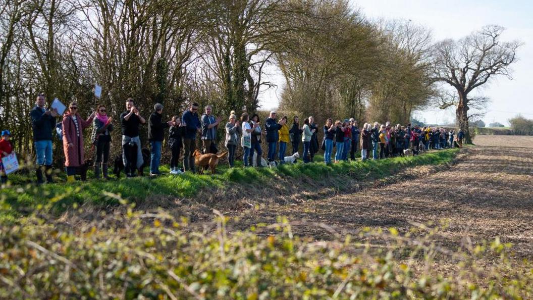 Protest at proposed quarry site