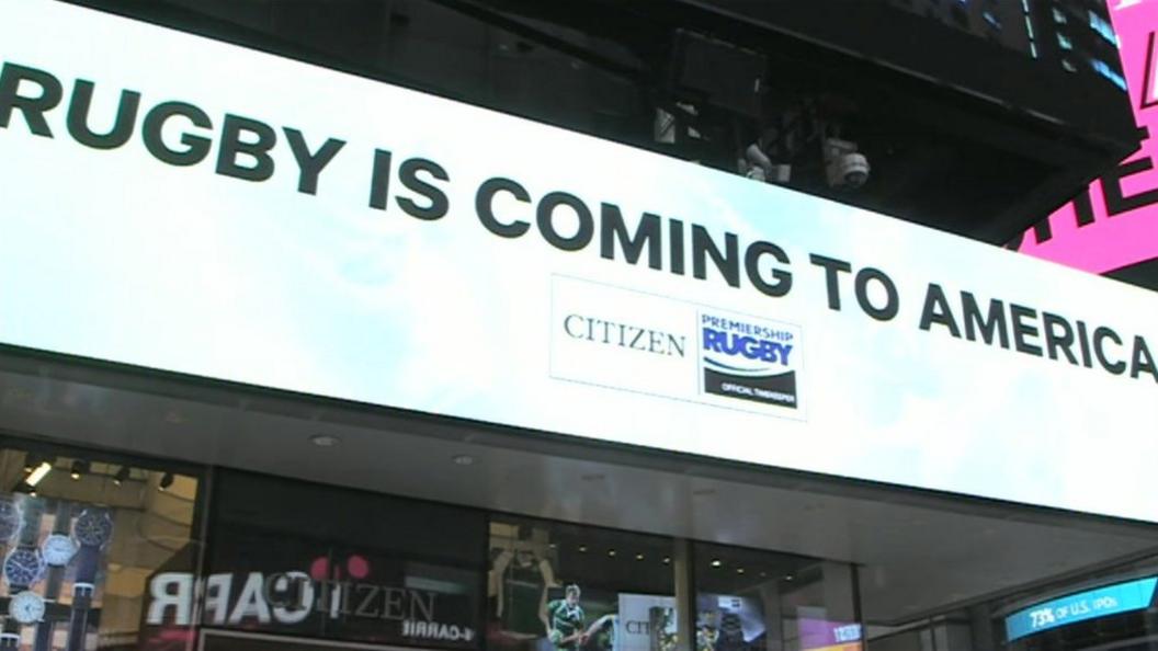 Rugby advert in Times Square