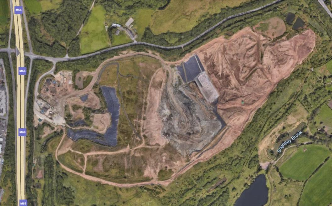 Google earth image of the landfill site from above