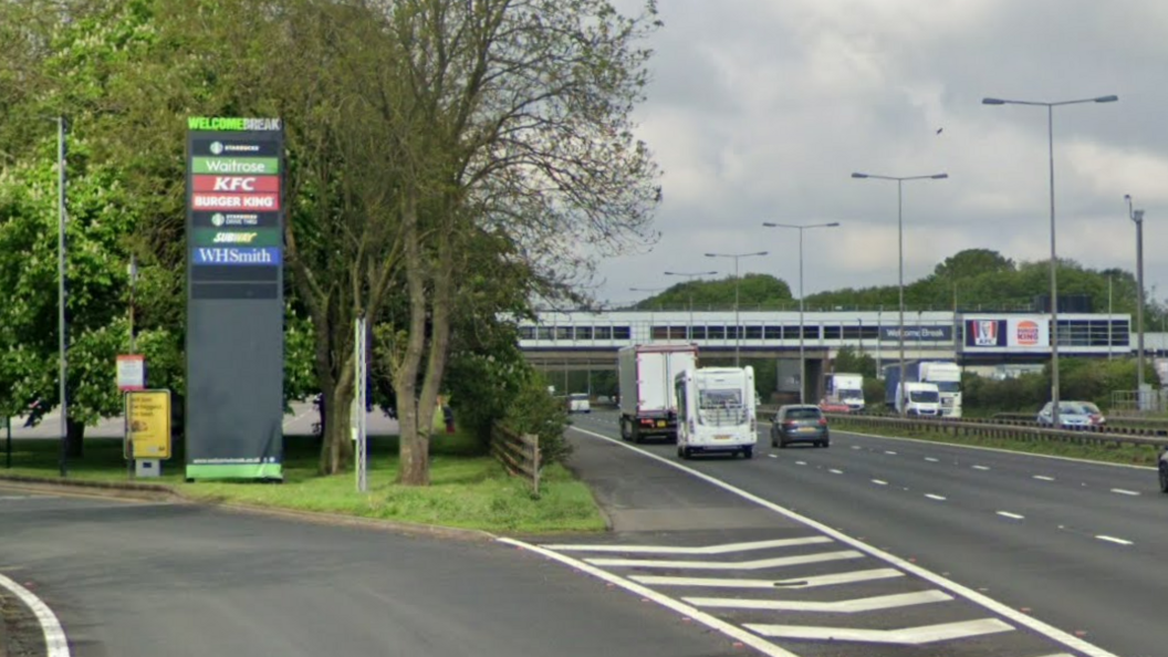 Keele Services M6 northbound entrance 