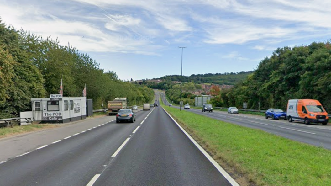 The A617 at Doe Lea