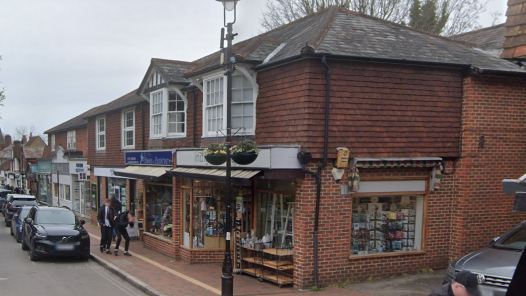 Shops and houses in Great Bookham High Street.