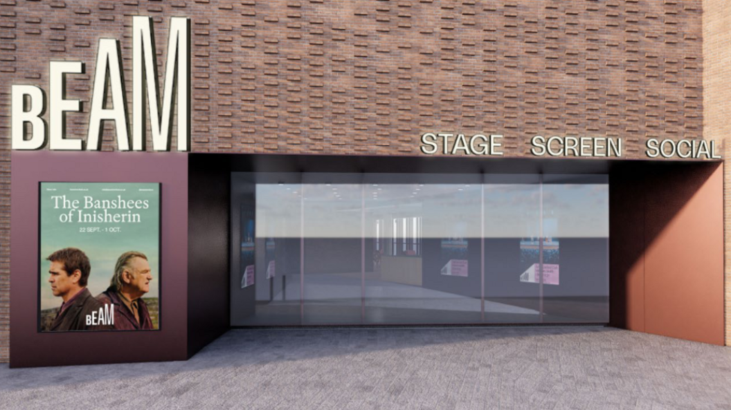 An artist’s impression of what the new main entrance of BEAM will look like