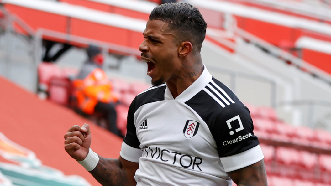 Mario Lemina celebrates scoring for Fulham against Liverpool