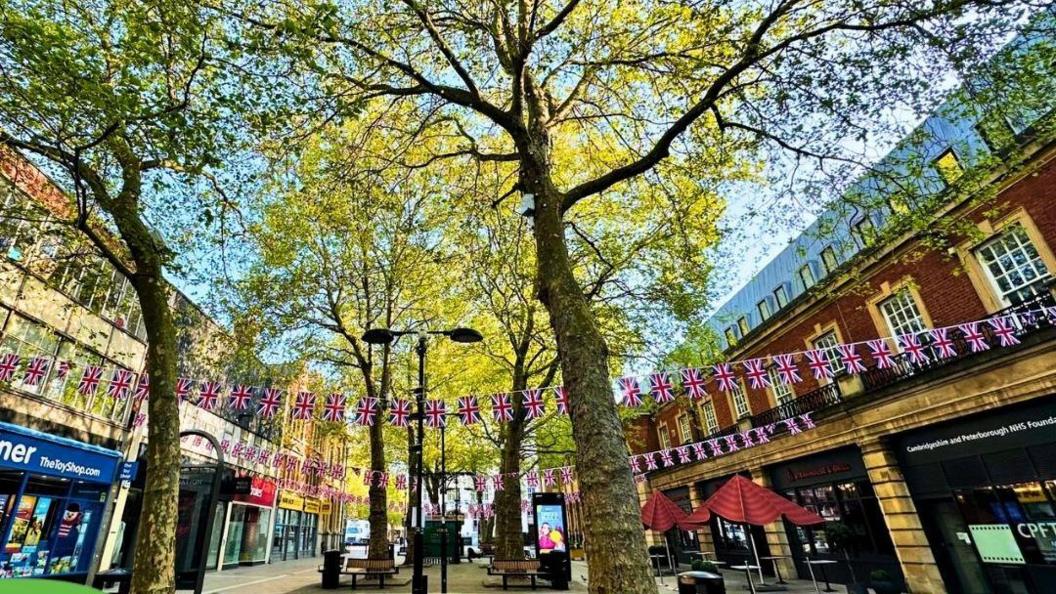 Union jack bunting along Bridge Street