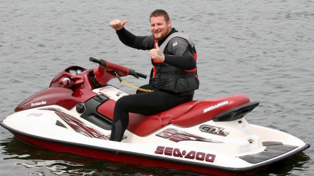 A man on a jet ski