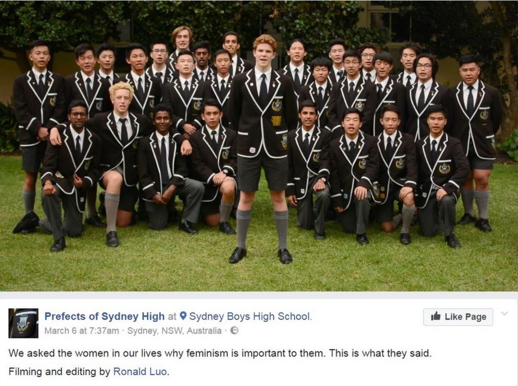 Screengrab from the Prefects of Sydney High Facebook page