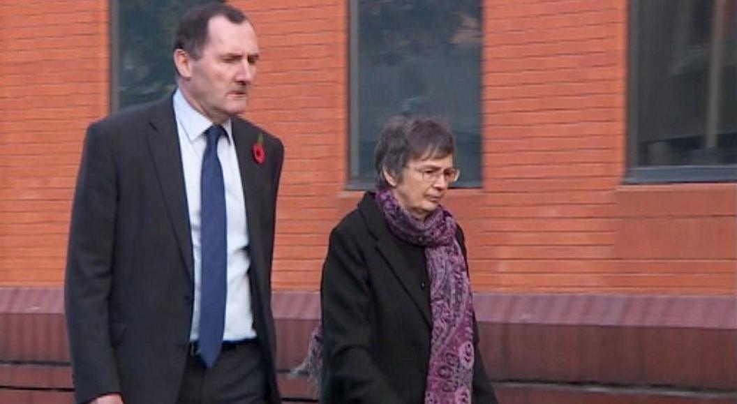 Eileen Coull arriving at Leicester Crown Court on Monday