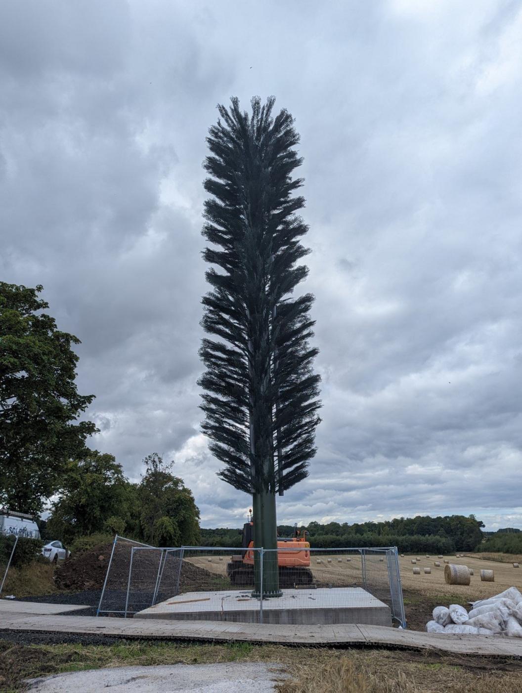 Phone mast disguised as a fir tree