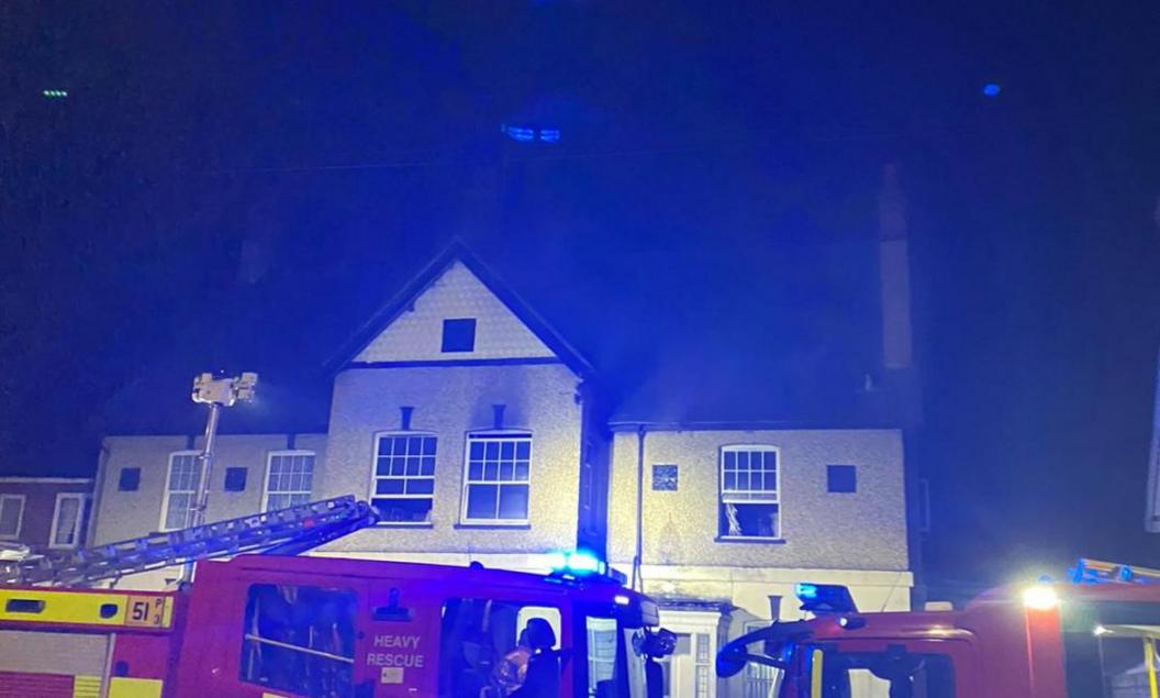 Fire crews outside a Brentwood flat