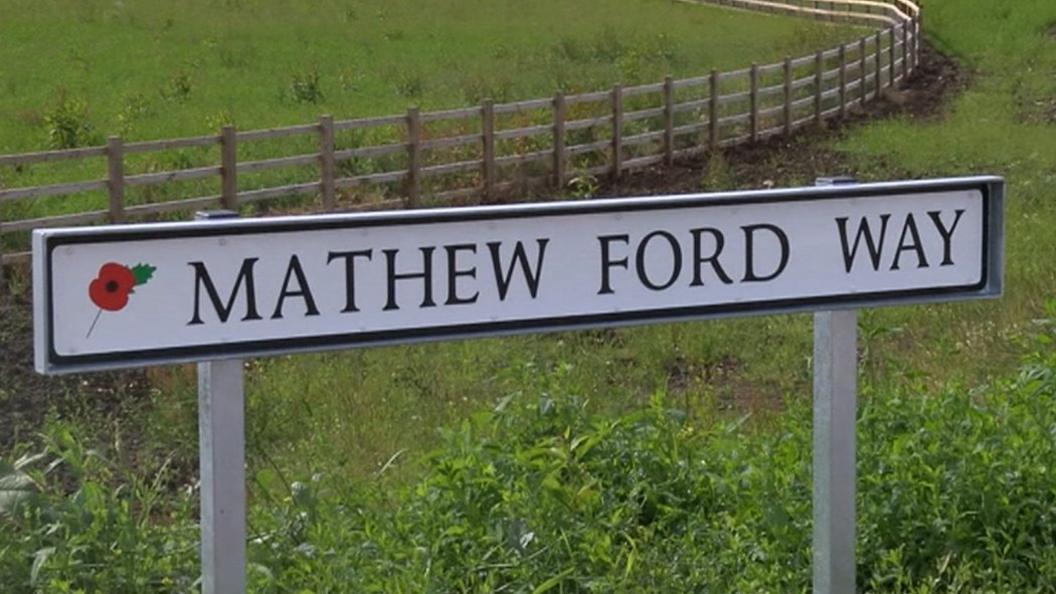 Mathew Ford Way road sign
