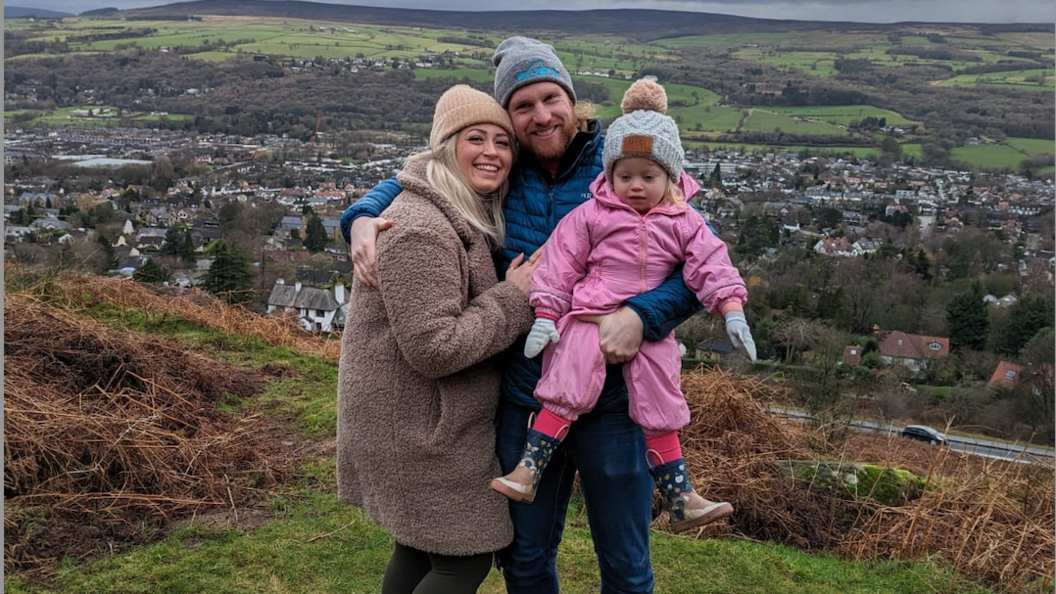 Mr Callow with fiancée Anna Hall and their daughter, Eira