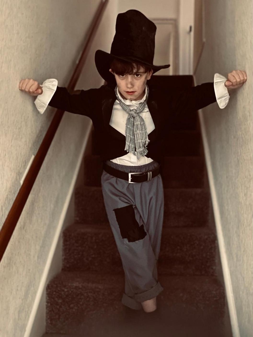 boy dressed as Dodger