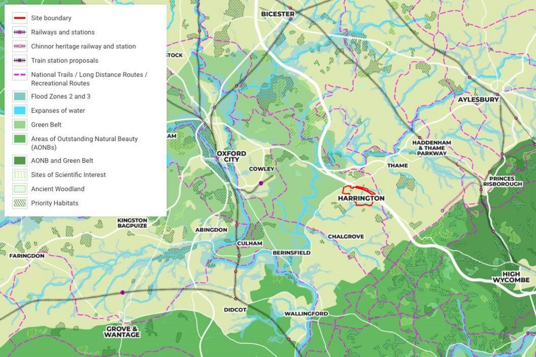 Map showing Harrington