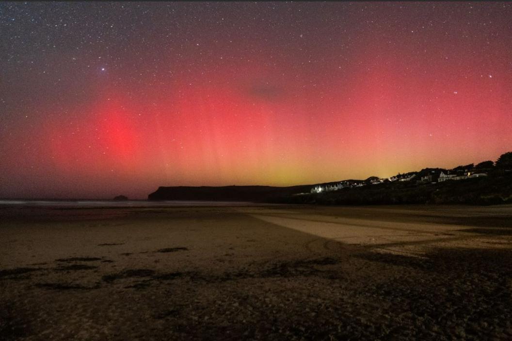 Aurora at Polzeath beach