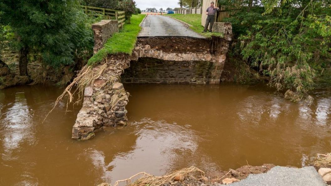 Collapsed bridge