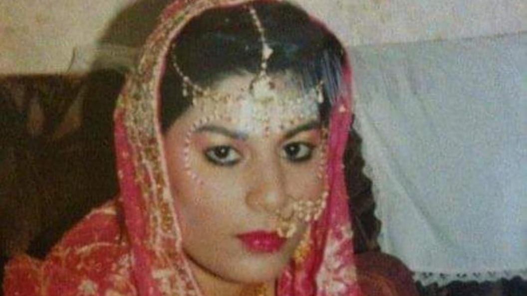 Kim, aged 17, on her wedding day