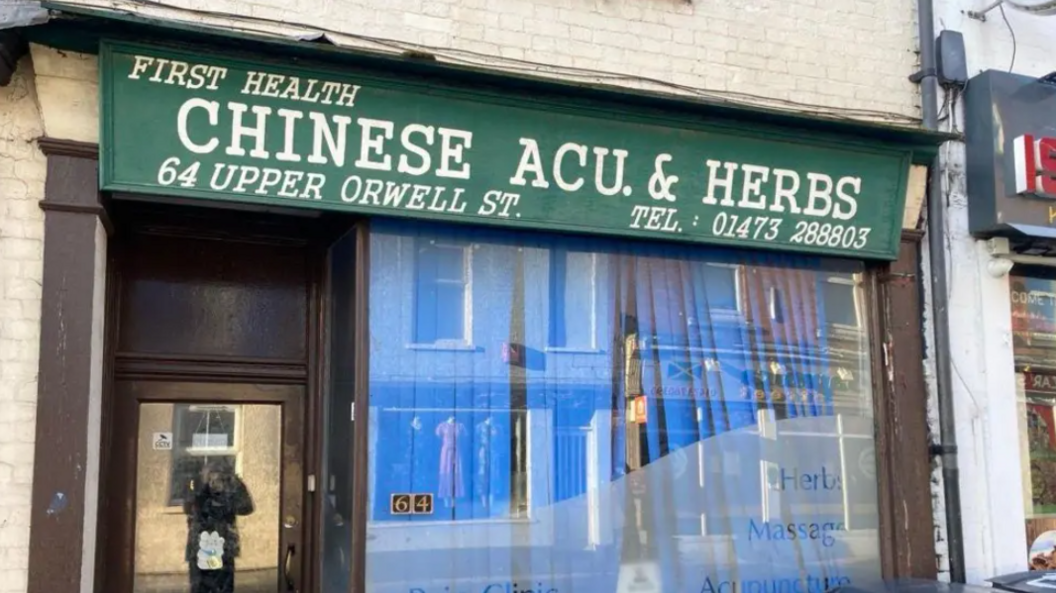 The frontage of a building in Ipswich which was used as a brothel under the guise of a Chinese medicine shop