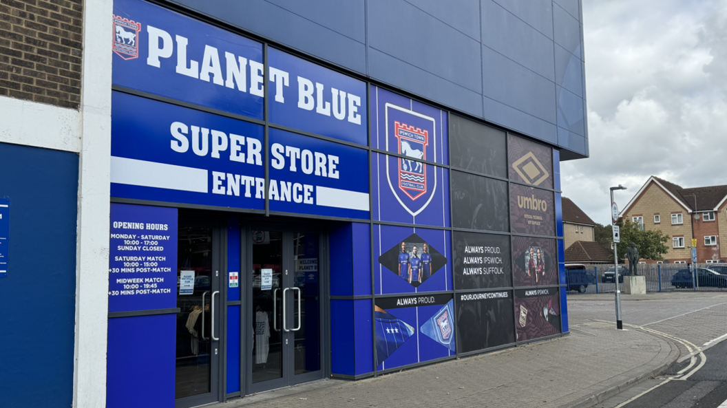 The front of Ipswich Town's Portman Road superstore