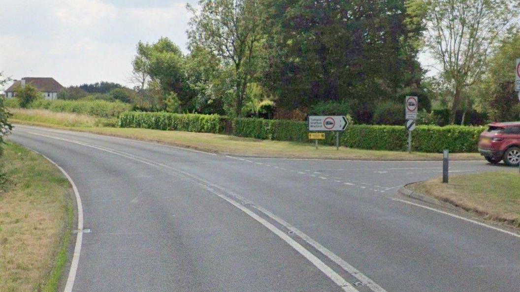 Streetview image of a road junction near where the crash happened