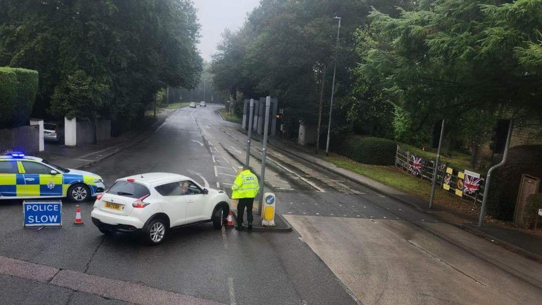 Police at scene of crash on A60 near Mansfield