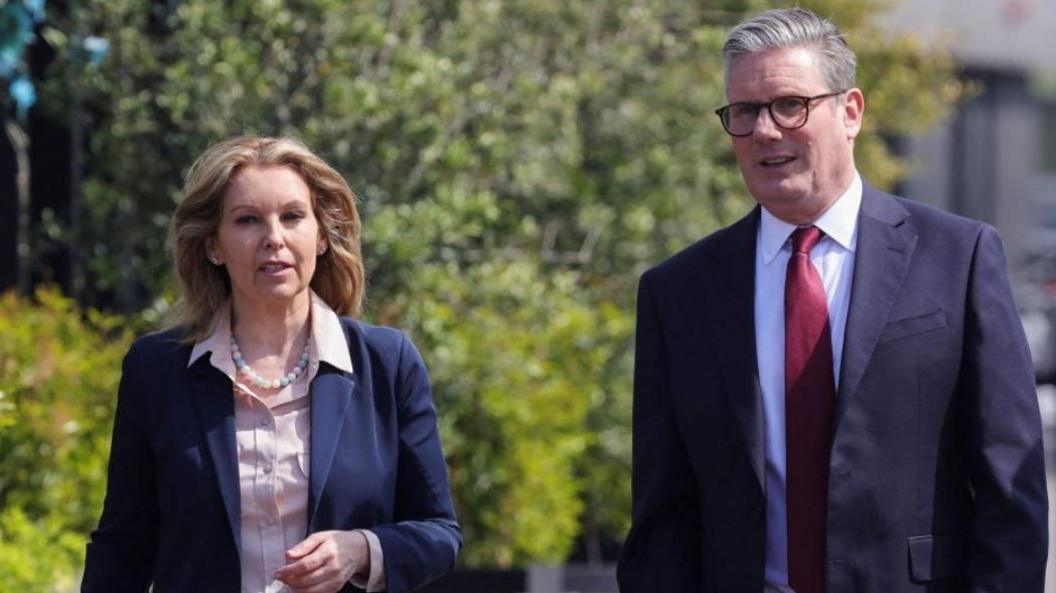 Labour Party leader Keir Starmer with Labour MP Natalie Elphicke on Friday