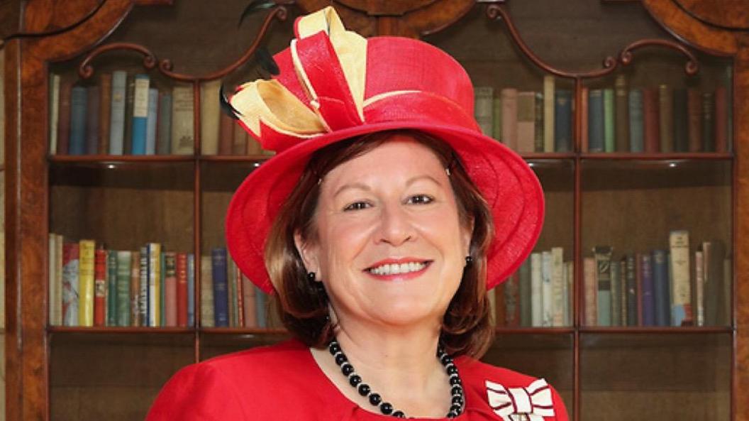 Helen Nellis wearing her favourite hat 