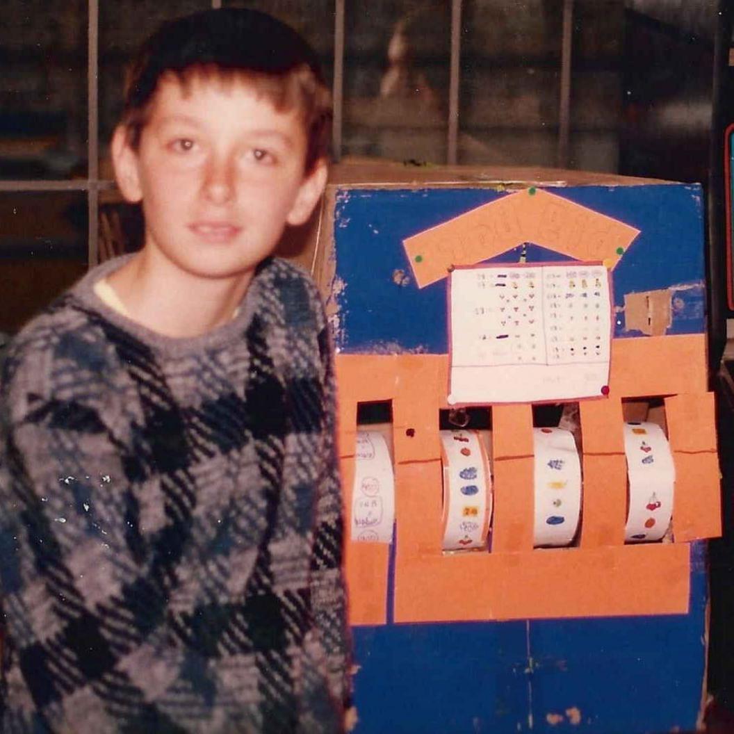 10-year-old Stewart with his hand-made machine