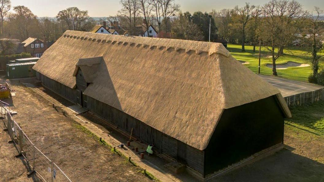 Upminster Tithe Barn after being rethatched