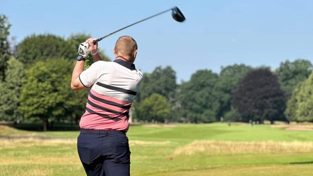 PC Daniel Bird playing golf at the transplant games in Nottingham 