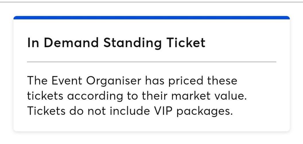 Screengrab from Ticketmaster