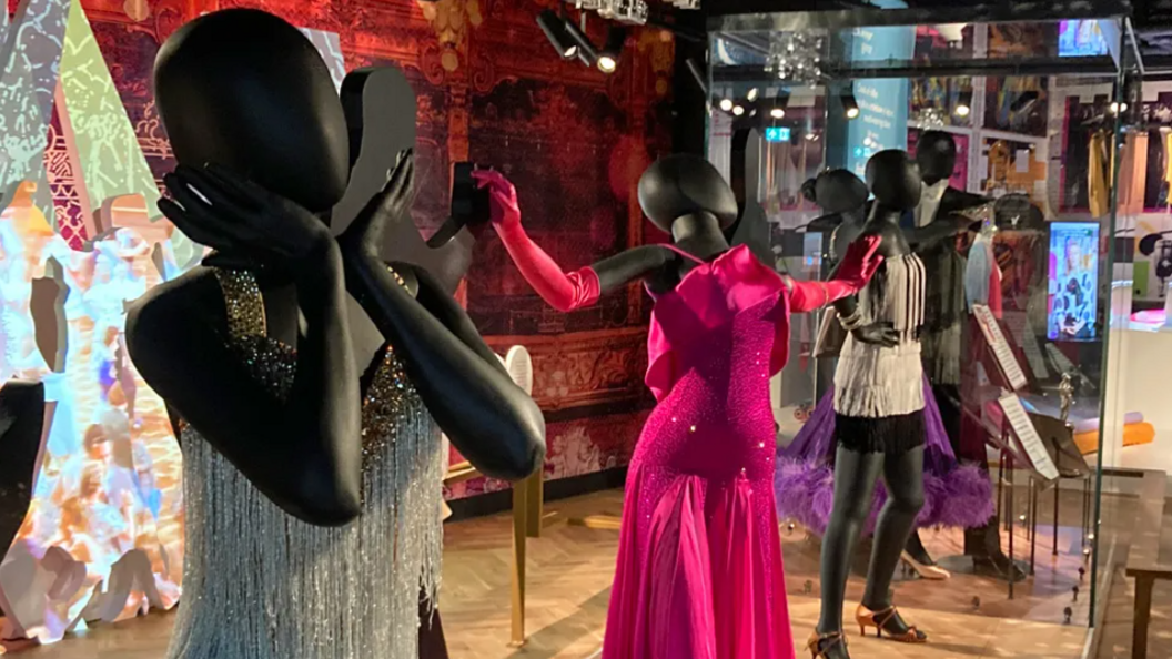 Mannequins wearing Strictly Come Dancing costumes