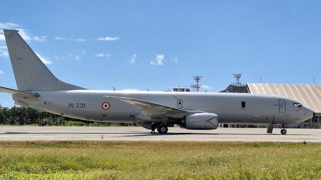 Indian plane on the runway, pictured 9 July 2024