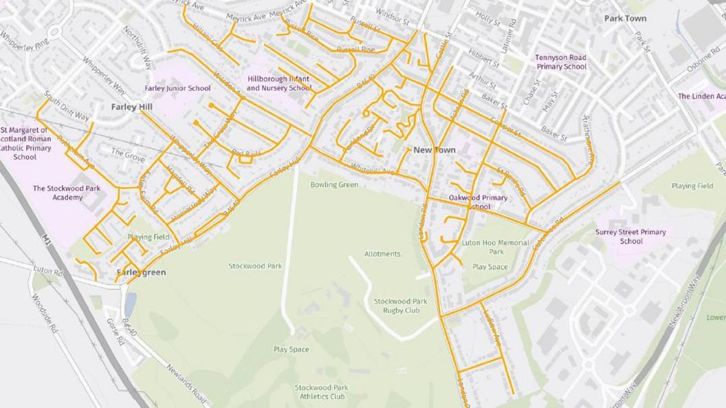 A map of residential road closures