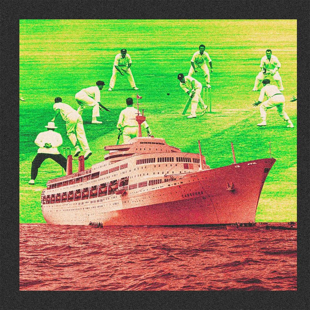 From the Ashes podcast graphic, showing a boat and old image from the Ashes