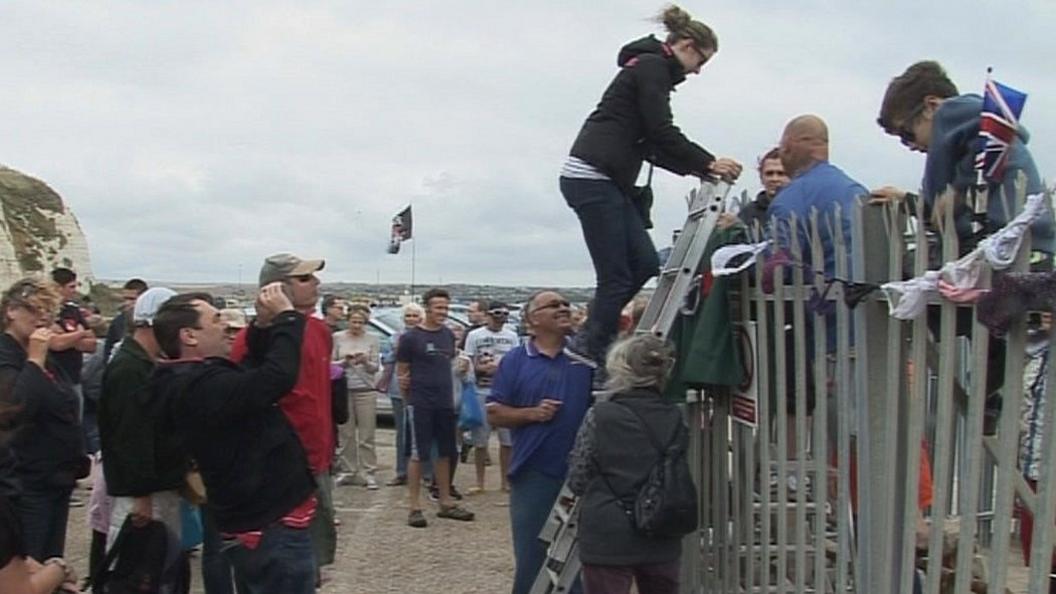 Campaigners climbed over barriers